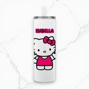 NWT Hello Kitty Custom Name Tumbler – Skinny Frosted/White – 20oz/18.5oz